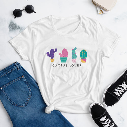 CACTUS LOVER (BLACK)- Women's t-shirt FIT